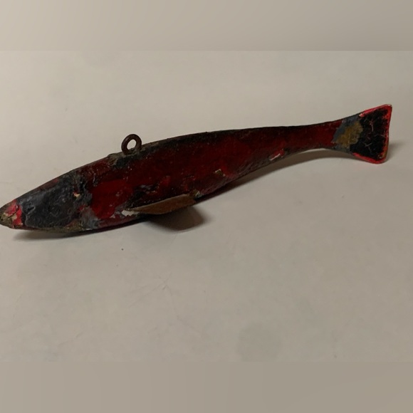 Early 20th Century 1900s Hand Crafted Wooden Metal 5” Decoy Fishing Lure - Picture 12 of 15